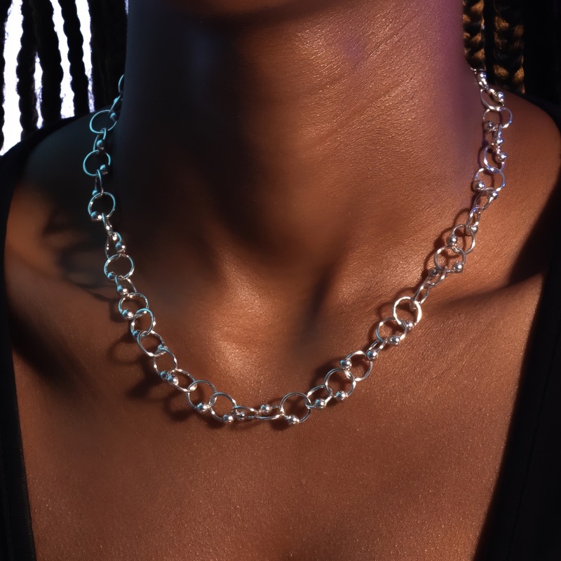 Thumbnail of Piercings Choker Necklace Silver image