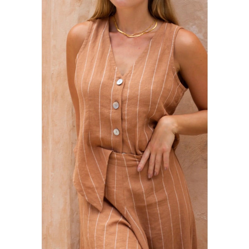 Thumbnail of Pin Stripe Linen Vest image