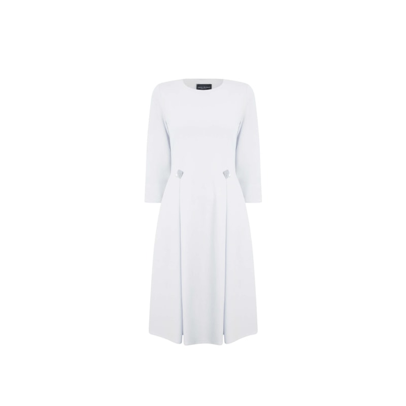 Thumbnail of Pin Tuck Button Midi Dress Cream image