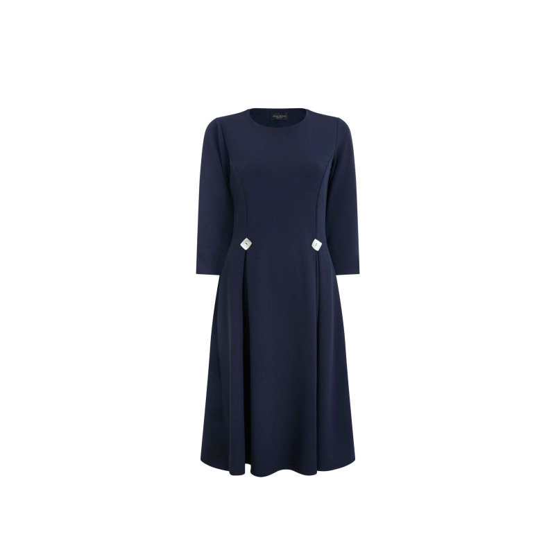 Thumbnail of Pin Tuck Button Midi Dress Navy image