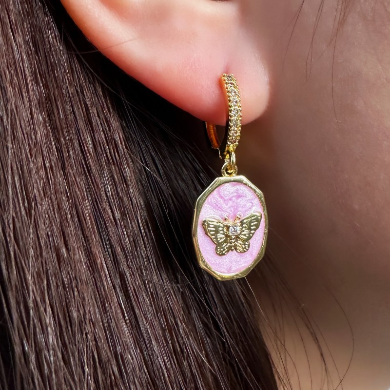Enamel 2024 butterfly earrings