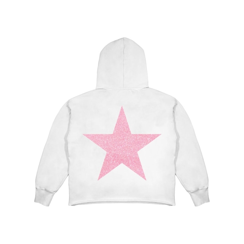 Pink Glitter Star Hoodie by AURA CO