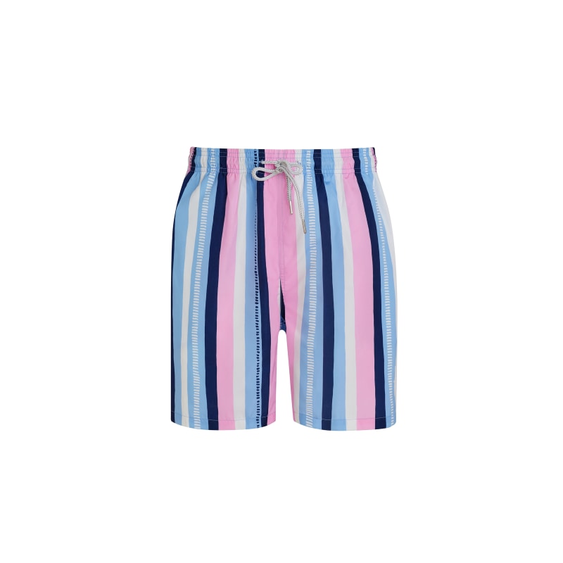 Thumbnail of Pink Multistripe Men's Swim Shorts image