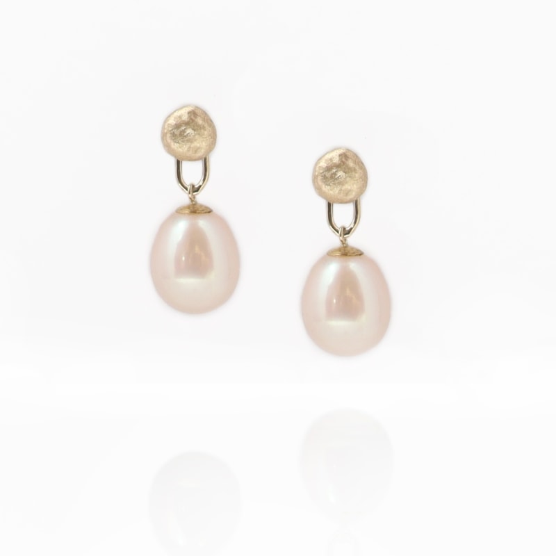 Thumbnail of Pink Pearl Drop Detachable Gold Earrings image