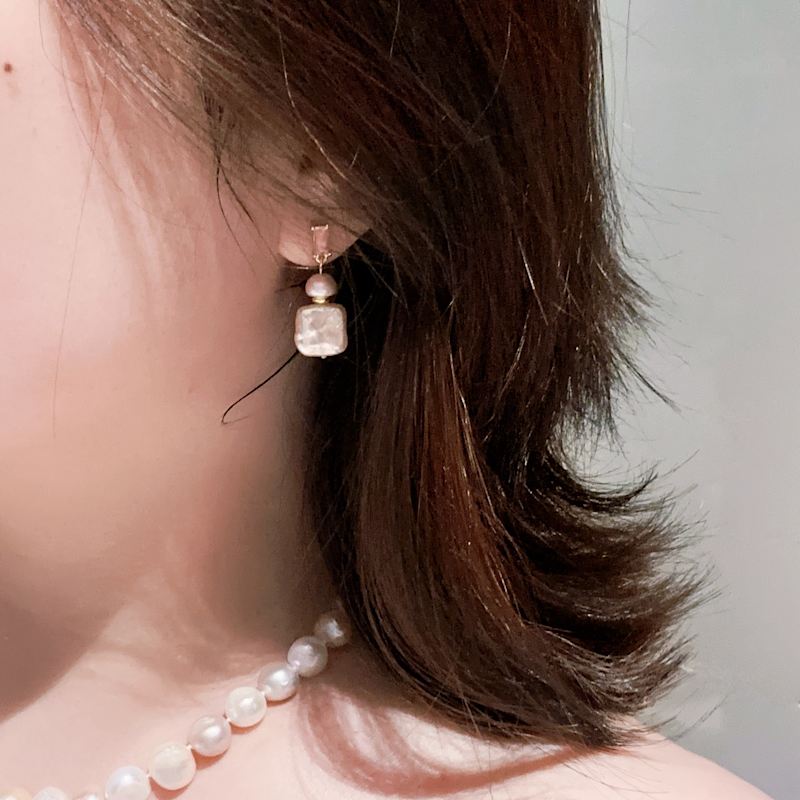 Pink Perfume Bottle Pearl Drop Earrings | Ninemoo | Wolf & Badger