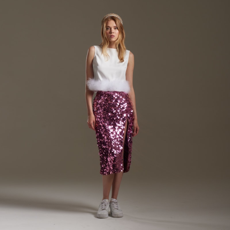 Pink Sequin Skirt HASANOVA Wolf Badger