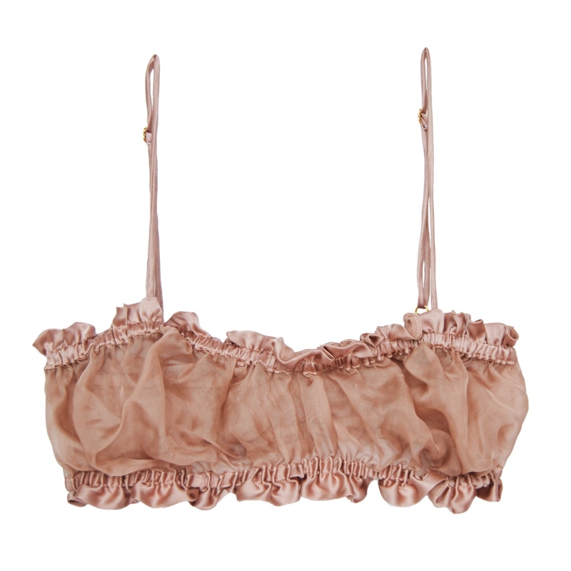 Thumbnail of Pink Sheer Scallop Bandeau Bra image