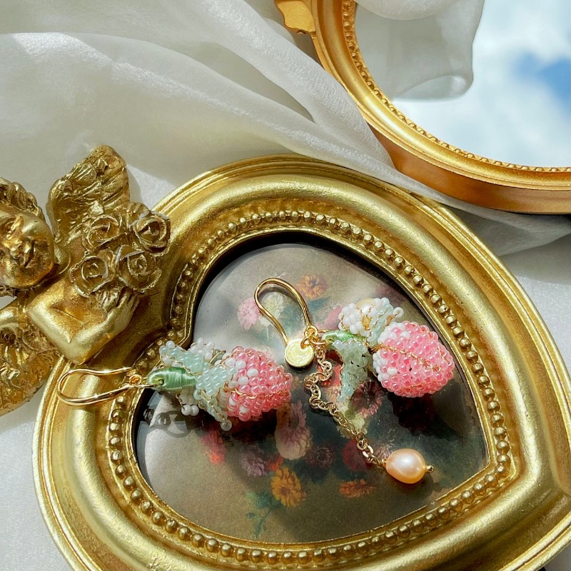 Betty Blossom Strawberry Fields Small Dangle Earrings - Ivory main image 1