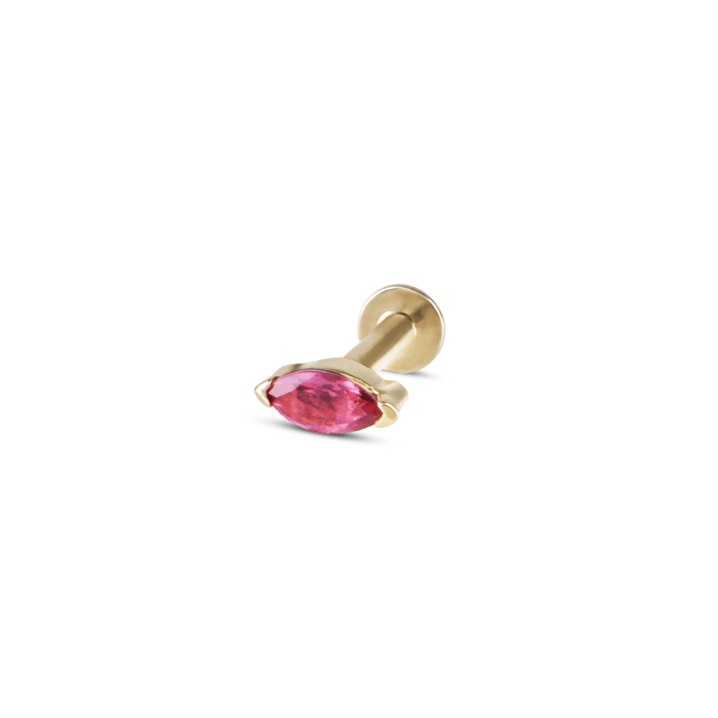 Marquise Pink Tourmaline Flat Back Earring