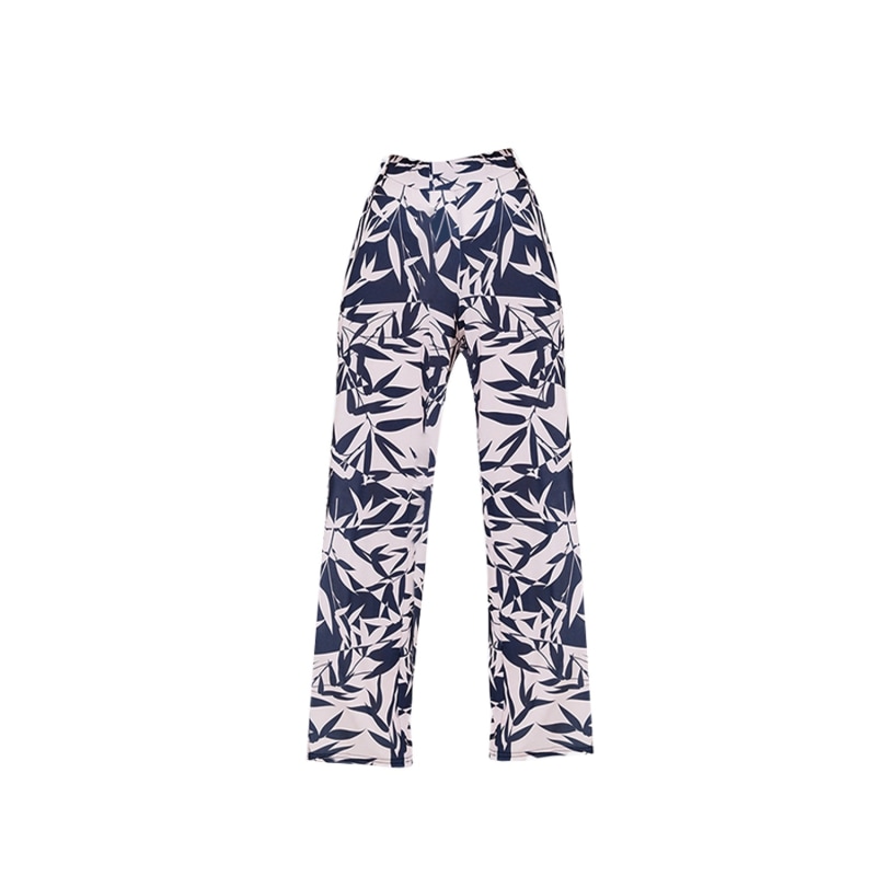 Palm print wide leg trousers sales