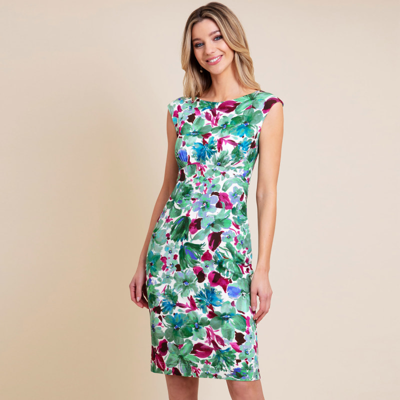 Thumbnail of Pippa Shift Dress In Paradise Green Floral Print image