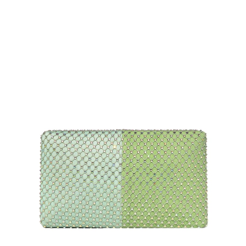 Thumbnail of Pistachio Fishnet Crystal Clutch image