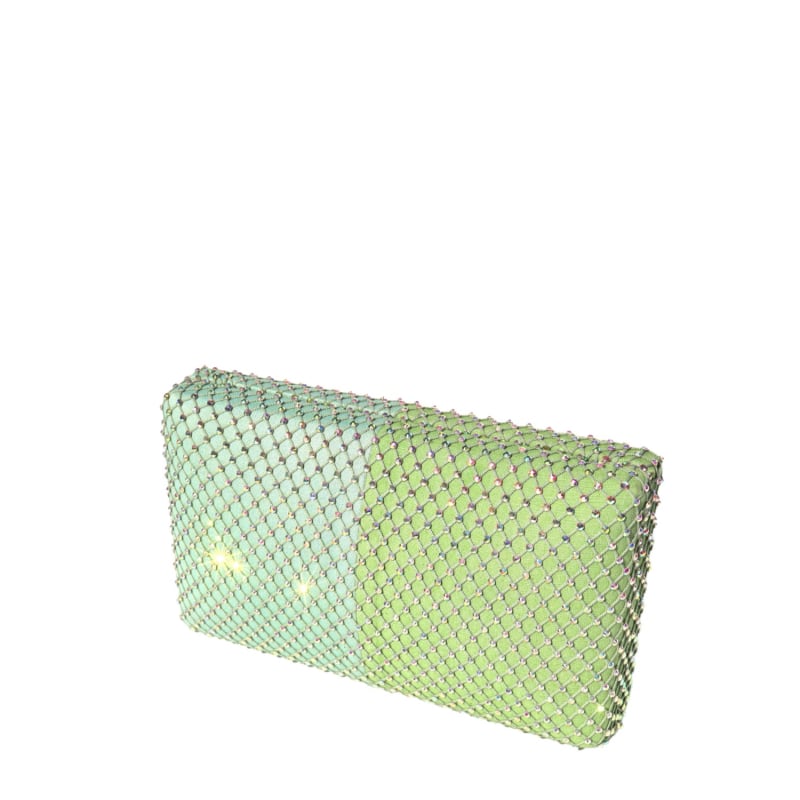 Thumbnail of Pistachio Fishnet Crystal Clutch image