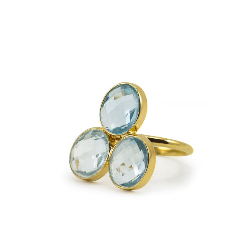 Thumbnail of Positano Sky Blue Topaz Gold Ring image