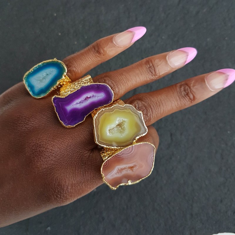 Thumbnail of Yellow Mega Gemstone Gold Statement Ring image