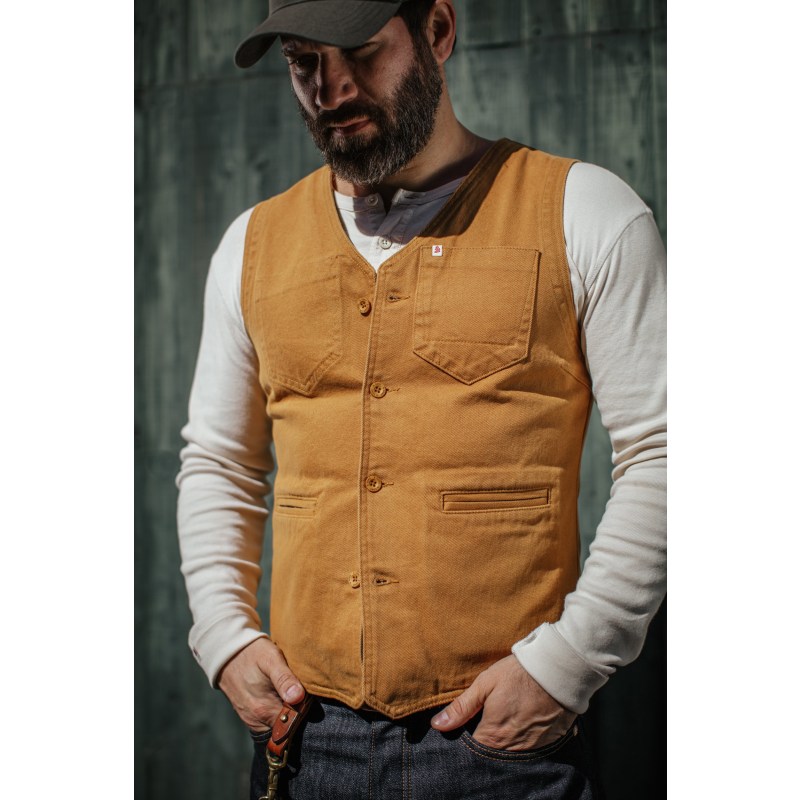 Thumbnail of &Sons Lincoln Waistcoat Dark Tan image