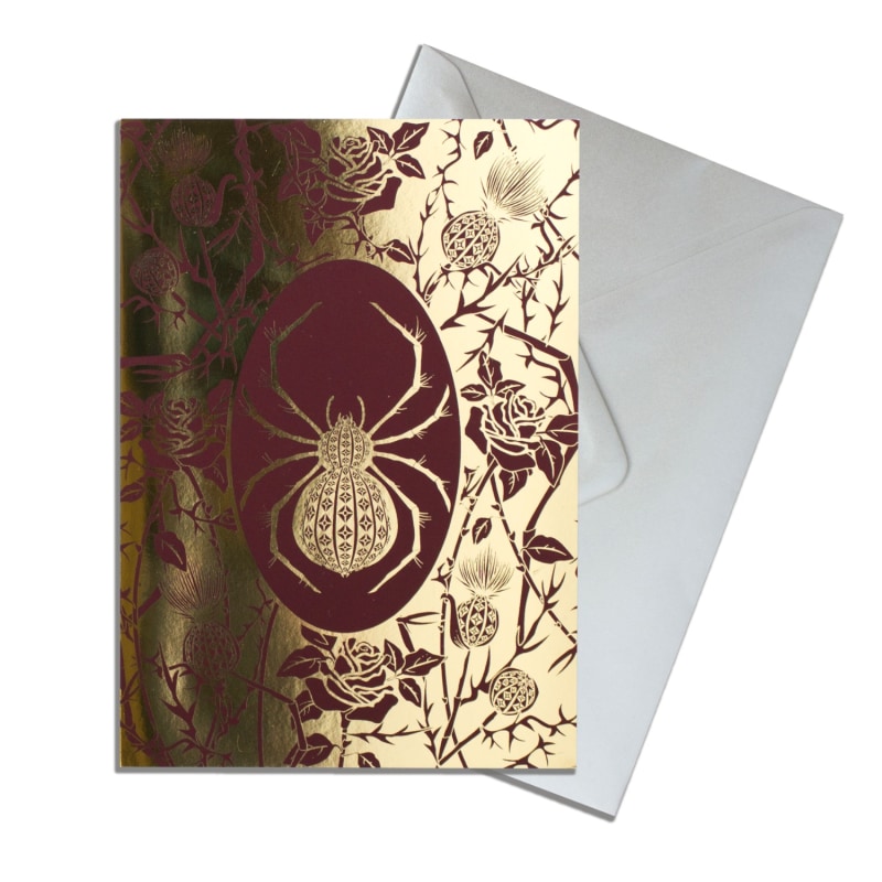 Thumbnail of Elemental Black Widow Gold Greeting Cards Pack Of 10 image