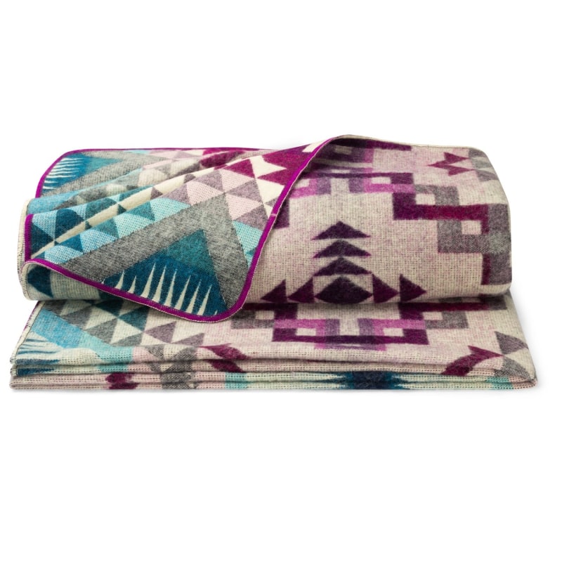 Thumbnail of Plaid, Throw Native The Cosy Pink & Blue - Alpaca Wool image