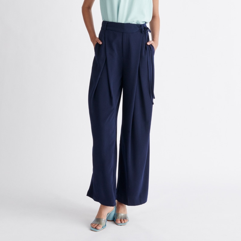 High waisted pleated pants on sale