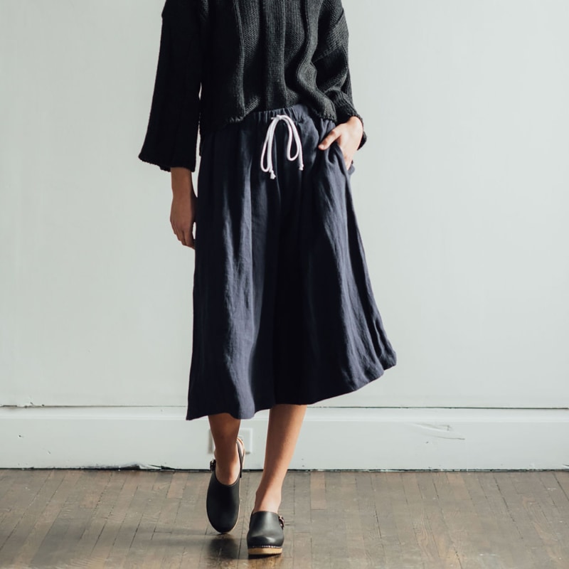 Thumbnail of Pleated Linen Culottes - Black image