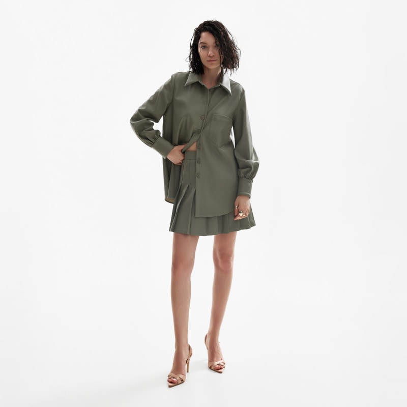 Thumbnail of Pleated Skirt In Olive Green image