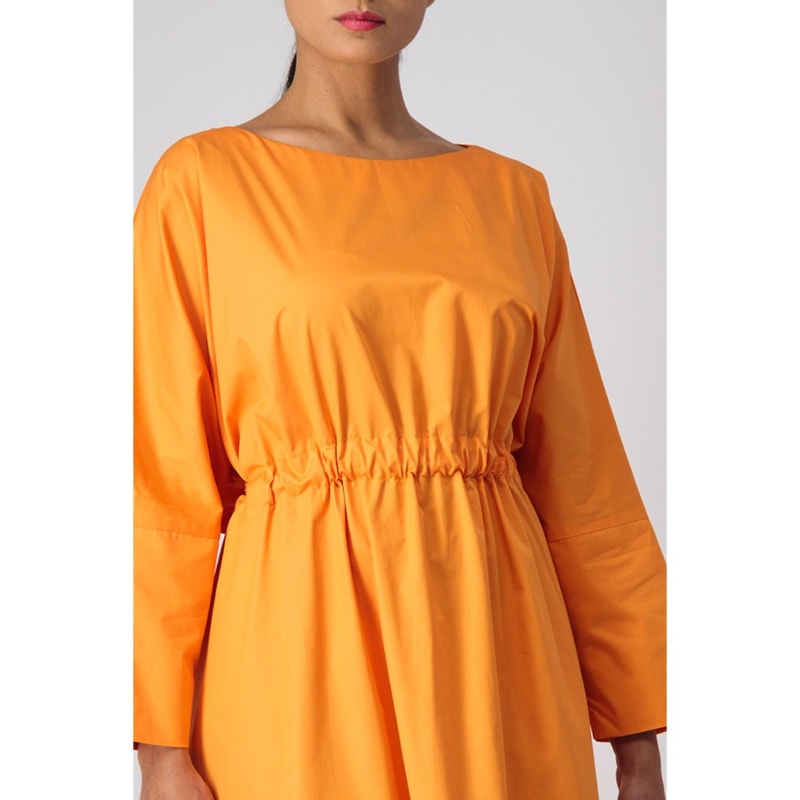 Thumbnail of Boat Neck Cotton Kaftan With Rushed Belted Waistline image