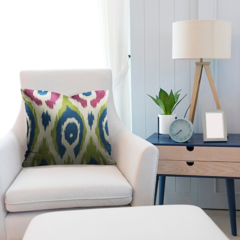 Teal ikat pillow hotsell