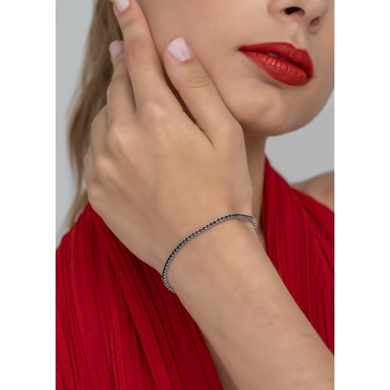 Black stone tennis bracelet sale
