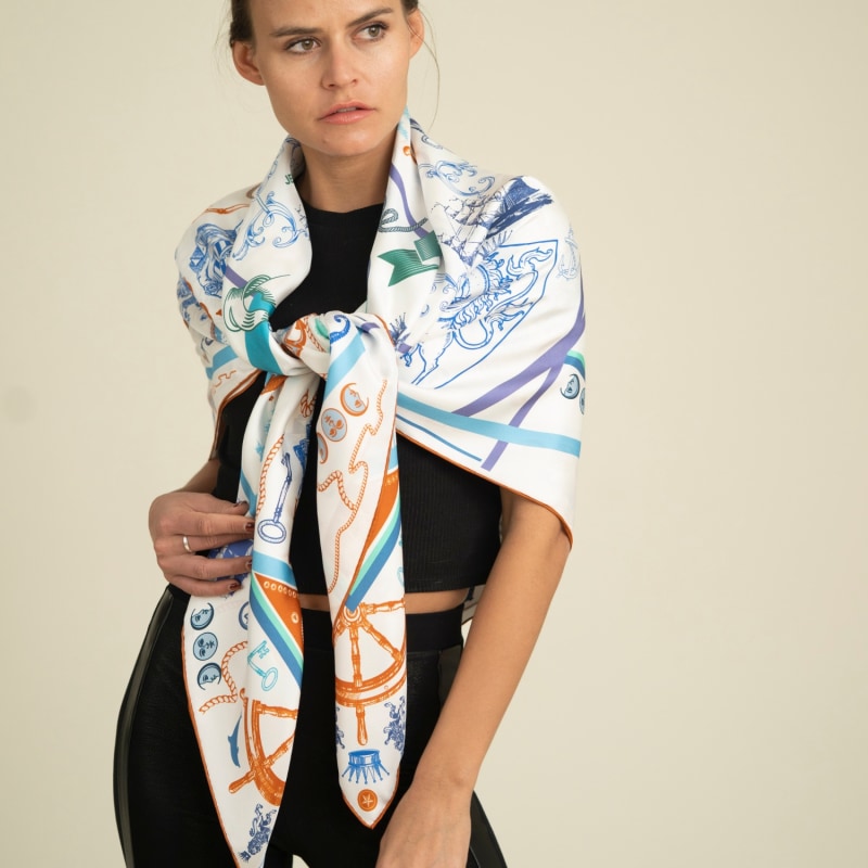 Thumbnail of Silk Scarf With Navigator Of The Sea image