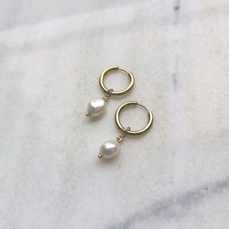 Thumbnail of Fancy Hoop Pearl Earrings image