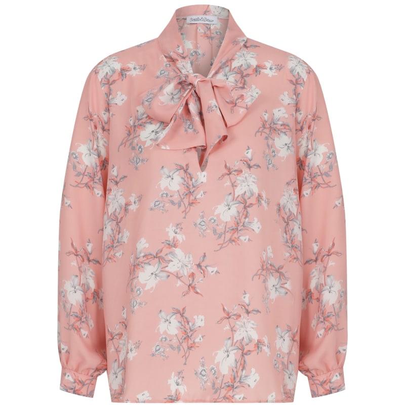 Thumbnail of Pinky Floral Scarflike Detail Shirt image