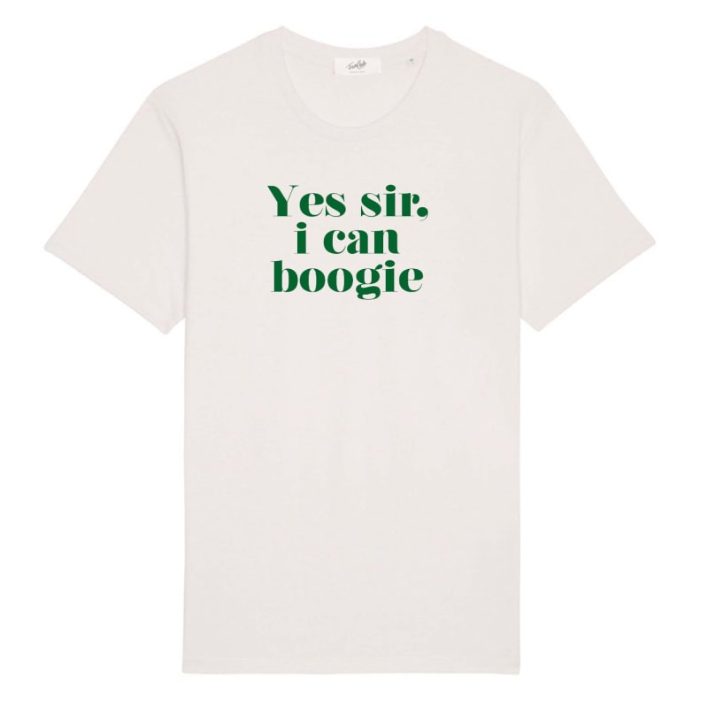 Thumbnail of Yes Sir I Can Boogie Oversized Retro Slogan T-Shirt - Vintage White image