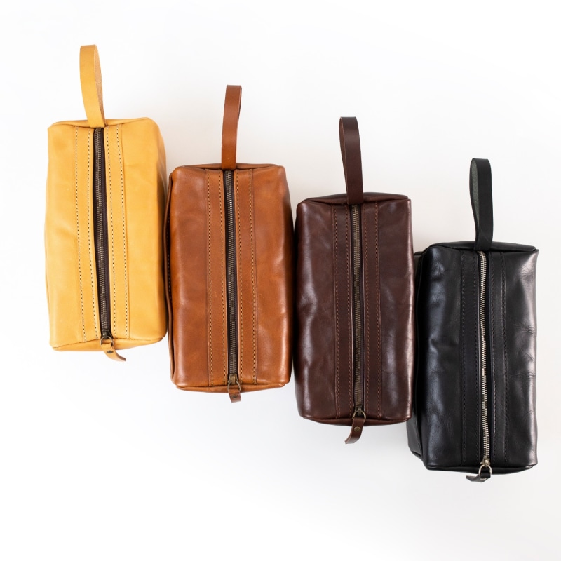 Thumbnail of Leather Dopp Kit In Cuoio Havana image