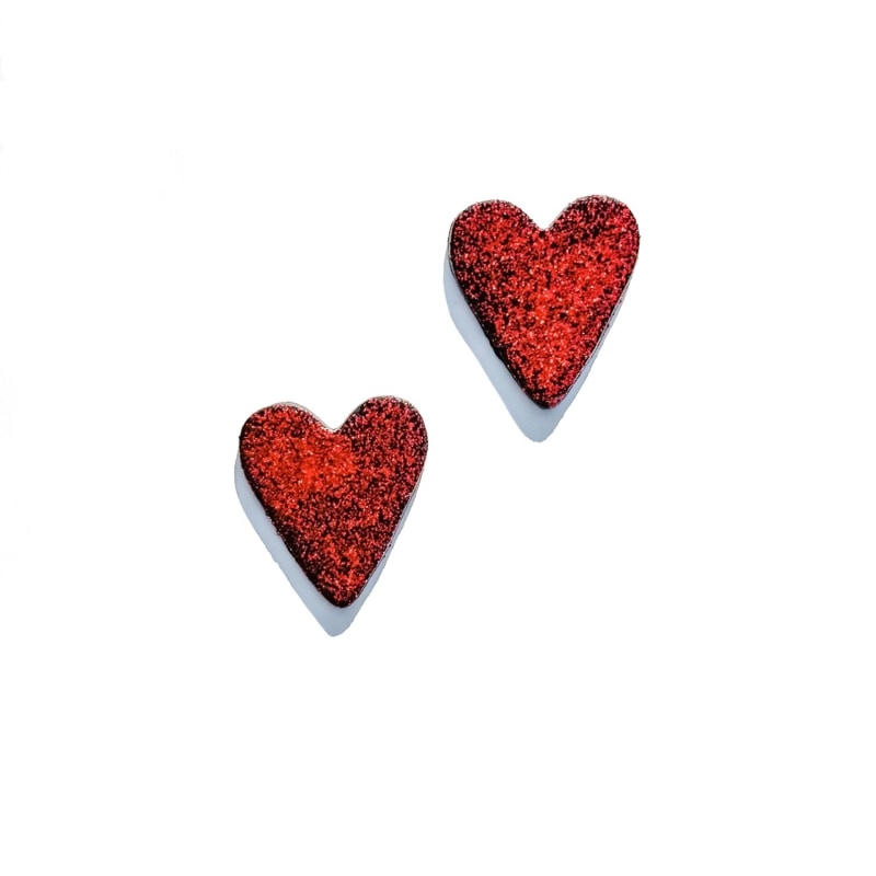 Thumbnail of Ruby Slipper Heart Earrings image