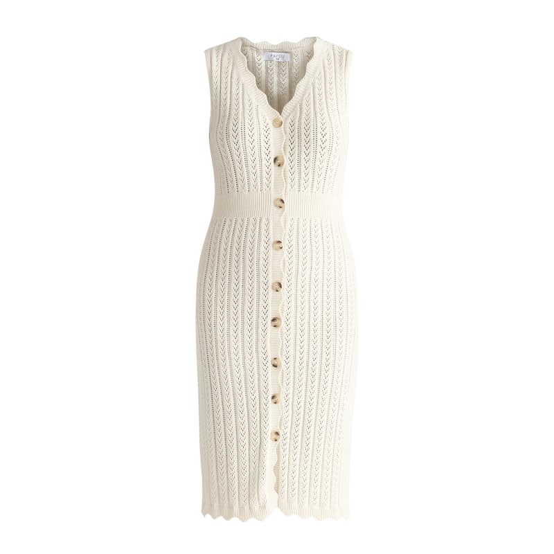 Thumbnail of Pointelle Knitted Dress In Cream image