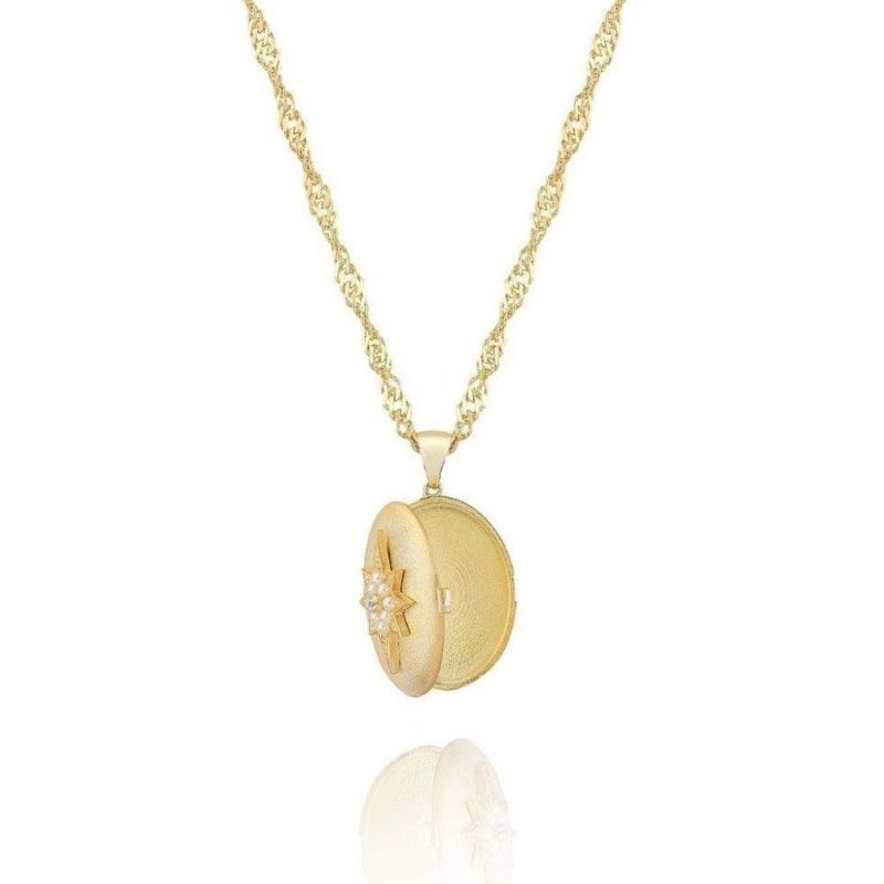 Pearl store locket necklace