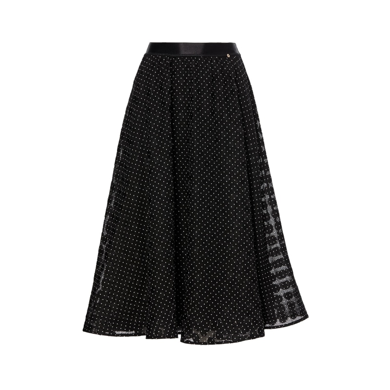 High waisted polka dot midi skirt shop