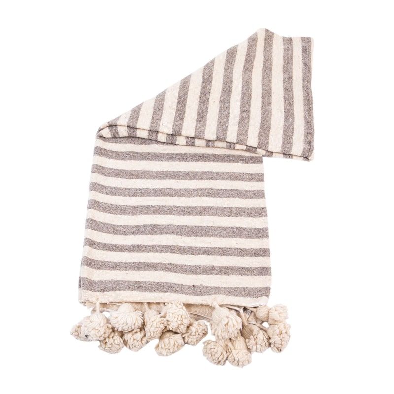 Cream pom pom blanket sales