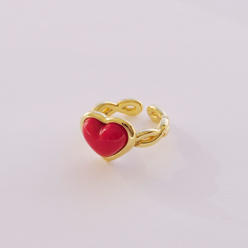 Thumbnail of Porcelain Red Heart Braided Ring image