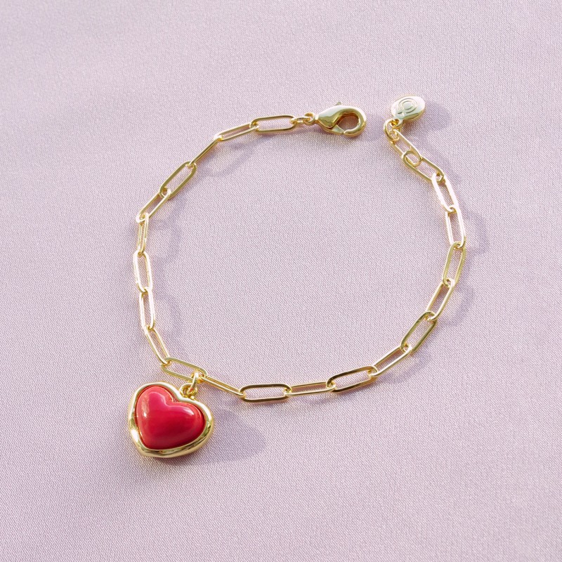 Thumbnail of Porcelain Red Heart Charm Bracelet image