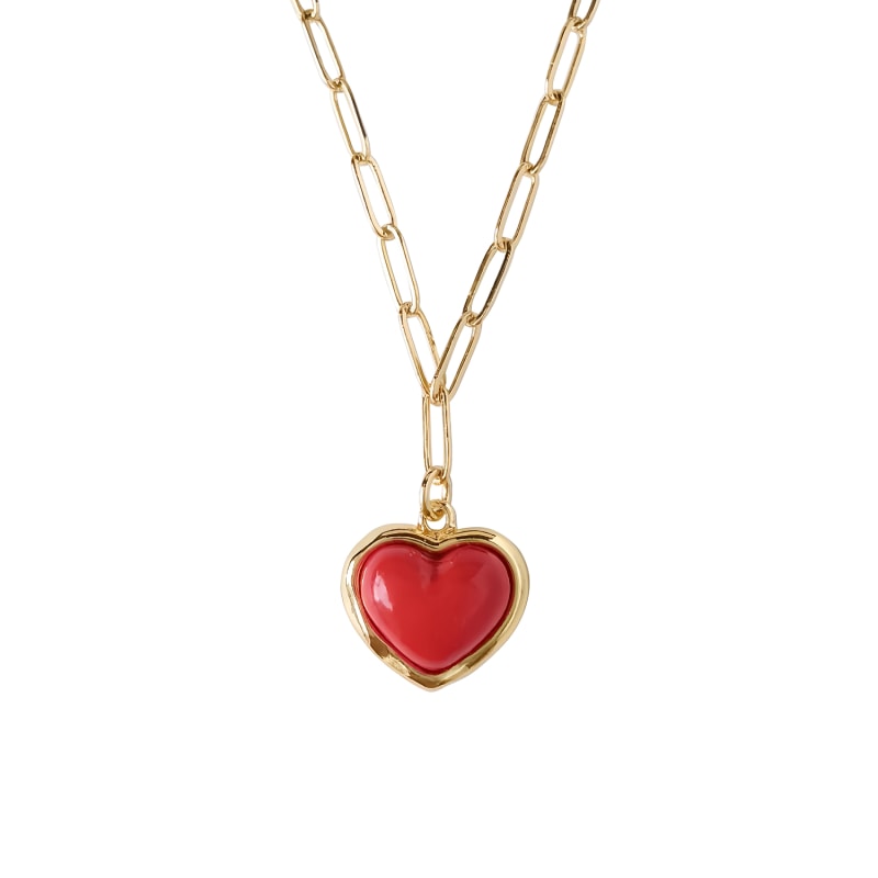 Thumbnail of Porcelain Red Heart Pendant Necklace image