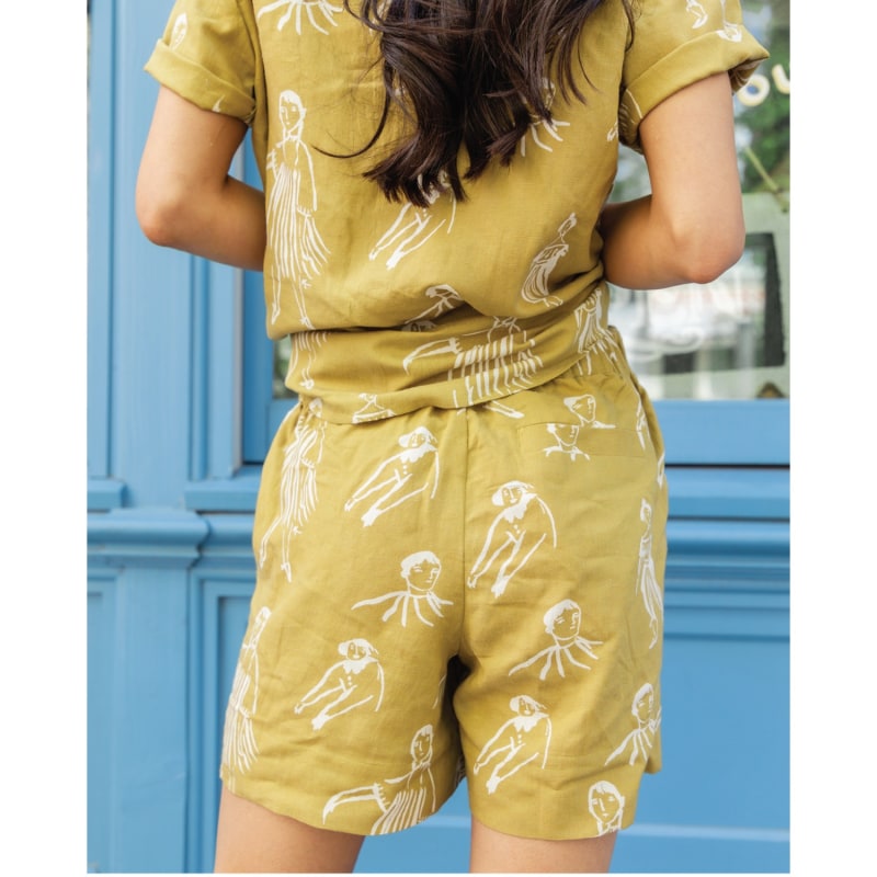 Thumbnail of Porto Two Piece Shorts & Button Up Set ,Willow Print, Romper, Play Set image