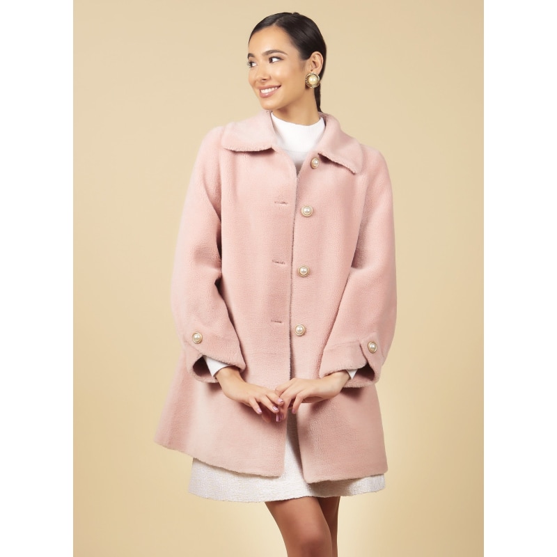 Thumbnail of 'Amore' 100% Wool Coat In Rosa image