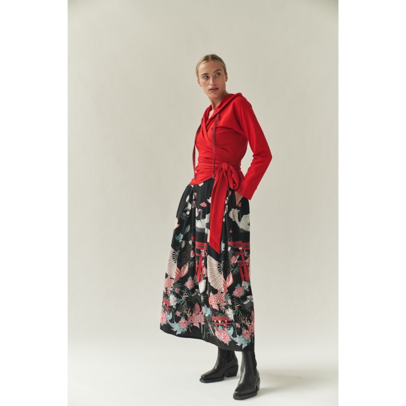 Thumbnail of Maxi Skirt With Japanese Print image