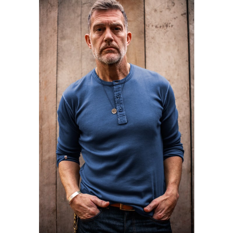 Thumbnail of The New Elder Henley Shirt Indigo image