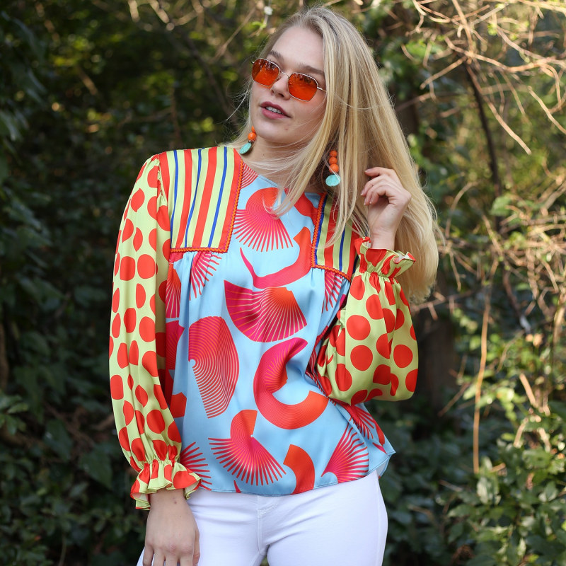 Thumbnail of Fun Colorful Satin Shirt image