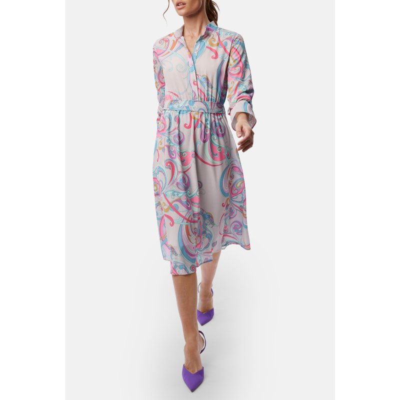 Thumbnail of Printed Midi Dress Grey Mutlicolour image