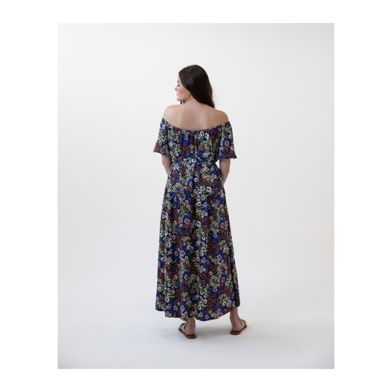 Thumbnail of Printed Puff Sleeve Belted Maxi Dress image