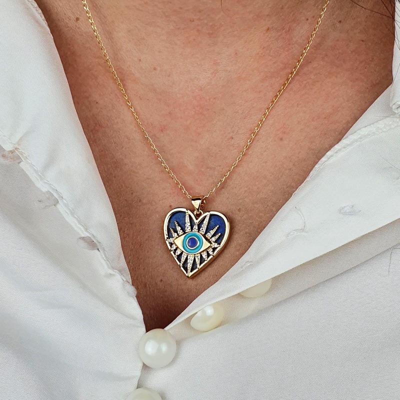 Lapis evil eye necklace cheap