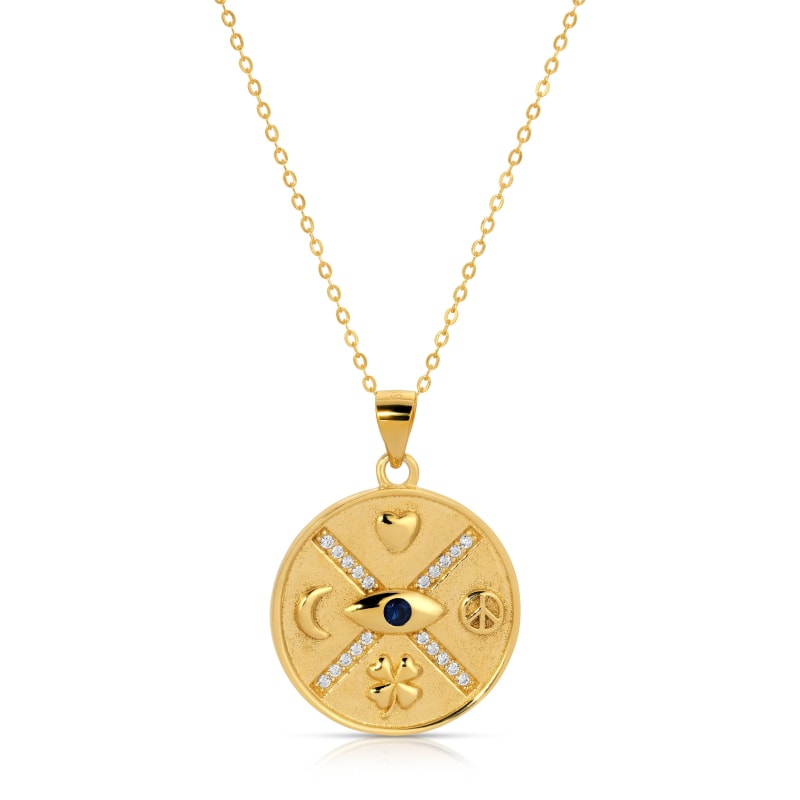 Protection Pendant Good Luck Charm Necklace Evil Eye Jewelry Zepplin the Label Wolf Badger